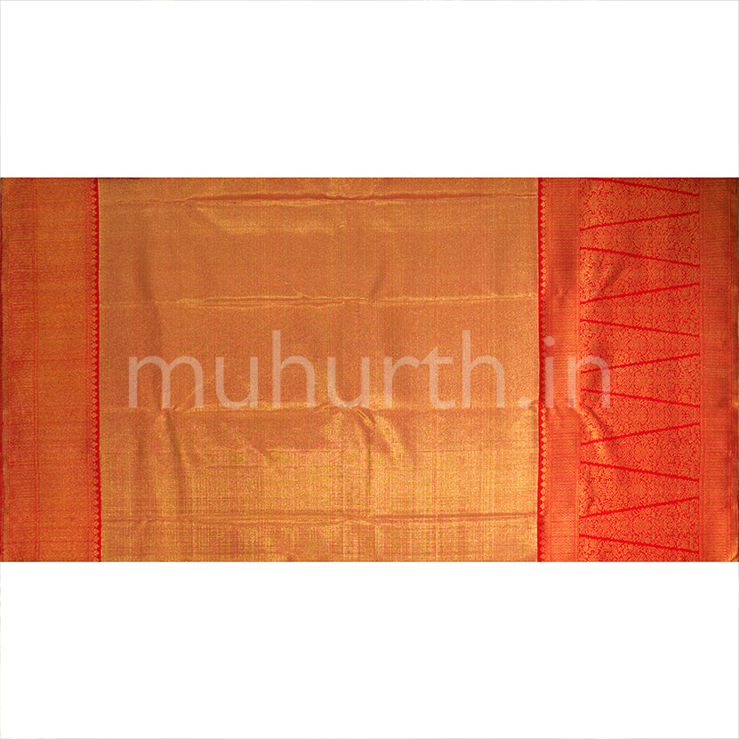 Kanjivaram Powder Blue Tissue Silk saree with Red