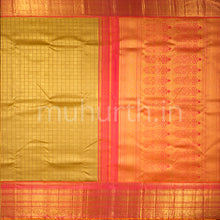 Load image into Gallery viewer, Kanjivaram Khaki Brown Silk Saree with Orange
