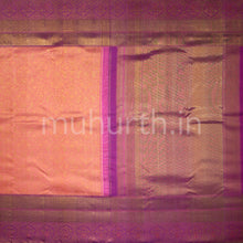 Load image into Gallery viewer, Kanjivaram Peach Silk Saree with Majenta