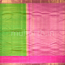 Load image into Gallery viewer, Kanjivaram Tiratchai Green Silk Saree with Rani Rose