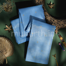 Load image into Gallery viewer, Light Blue Tissue Vaira-Oosi Pure Zari Kanjivaram Silk Saree