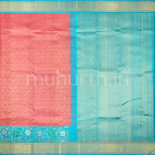 Load image into Gallery viewer, Kanjivaram Pink Meenakari Silk Saree with Ananda Blue