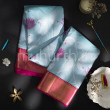 Load image into Gallery viewer, Fresh Blue Kanjivaram Silk Saree with Magenta