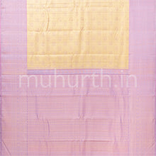 Load image into Gallery viewer, Tussar White Kanjivaram Silk Saree with Lavender