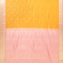 Load image into Gallery viewer, Mambazham Yellow Kanjivaram Silk Saree with Pink