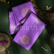 Load image into Gallery viewer, Lavender Kanjivaram Silk Saree