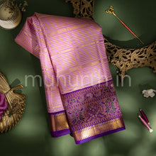 Load image into Gallery viewer, Kanjivaram Light Pink Silk Saree with Magenta