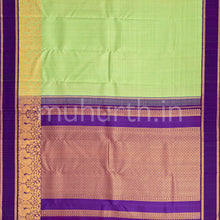 Load image into Gallery viewer, Elaichi Kanjivaram Silk Saree with Magenta