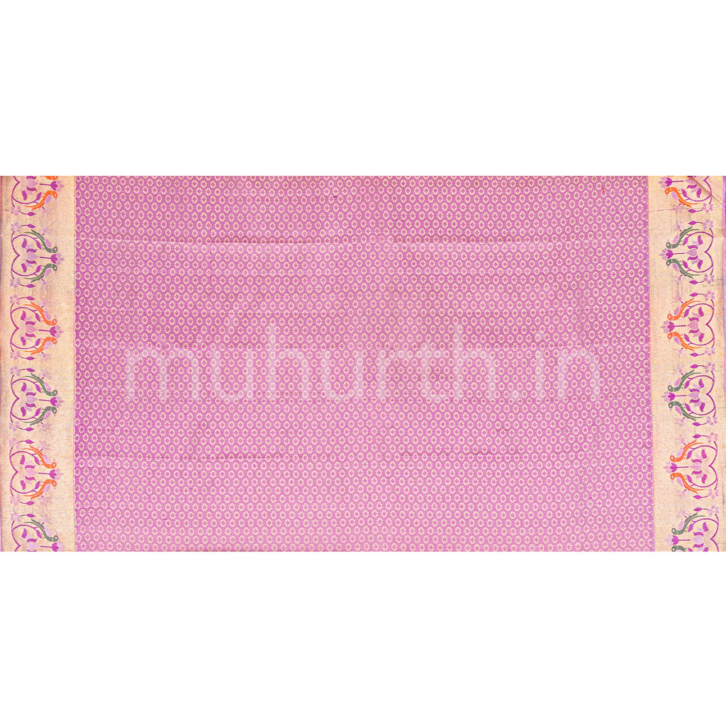 Pastel Lavender Kanjivaram Silk Saree with Lavender