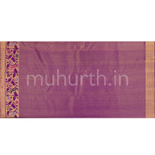 Load image into Gallery viewer, Peach Kanjivaram Silk Saree with Meenakshi