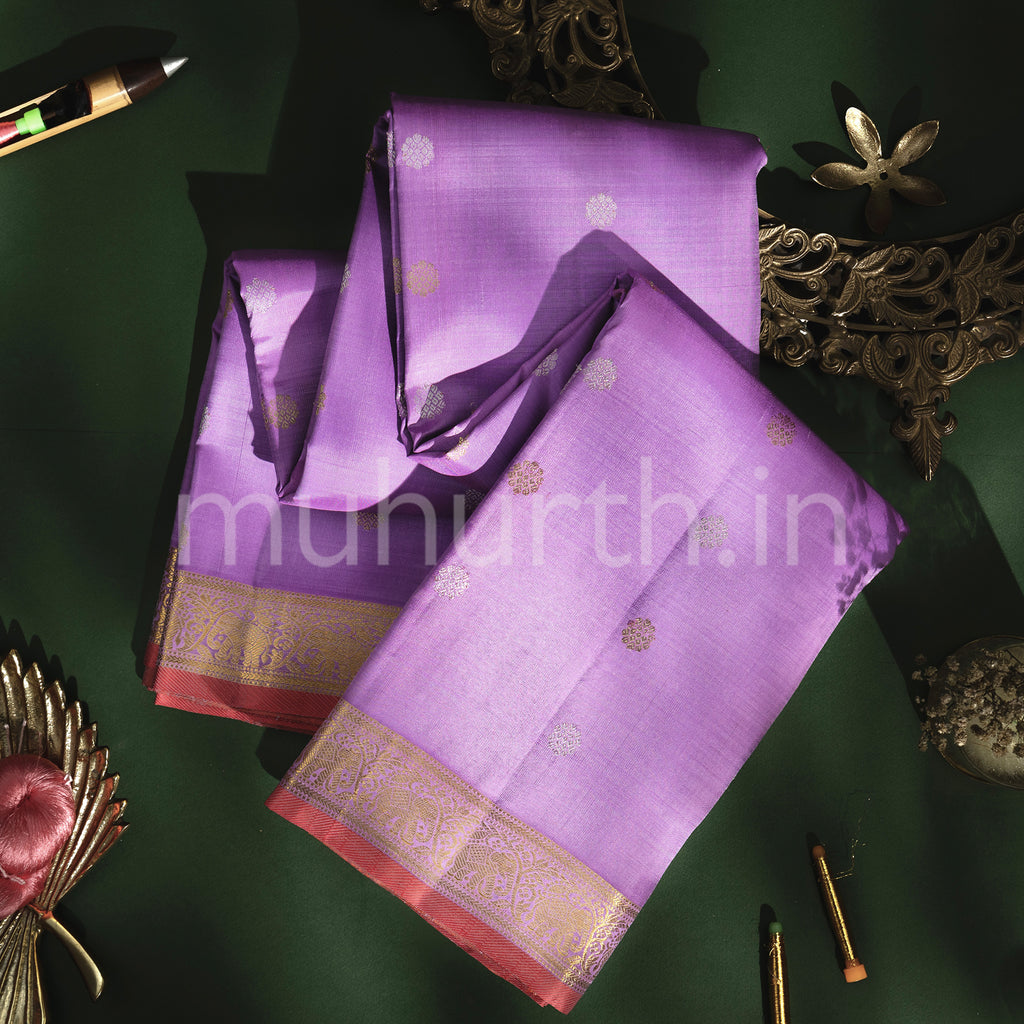 Lavender Kanjivaram Silk Saree