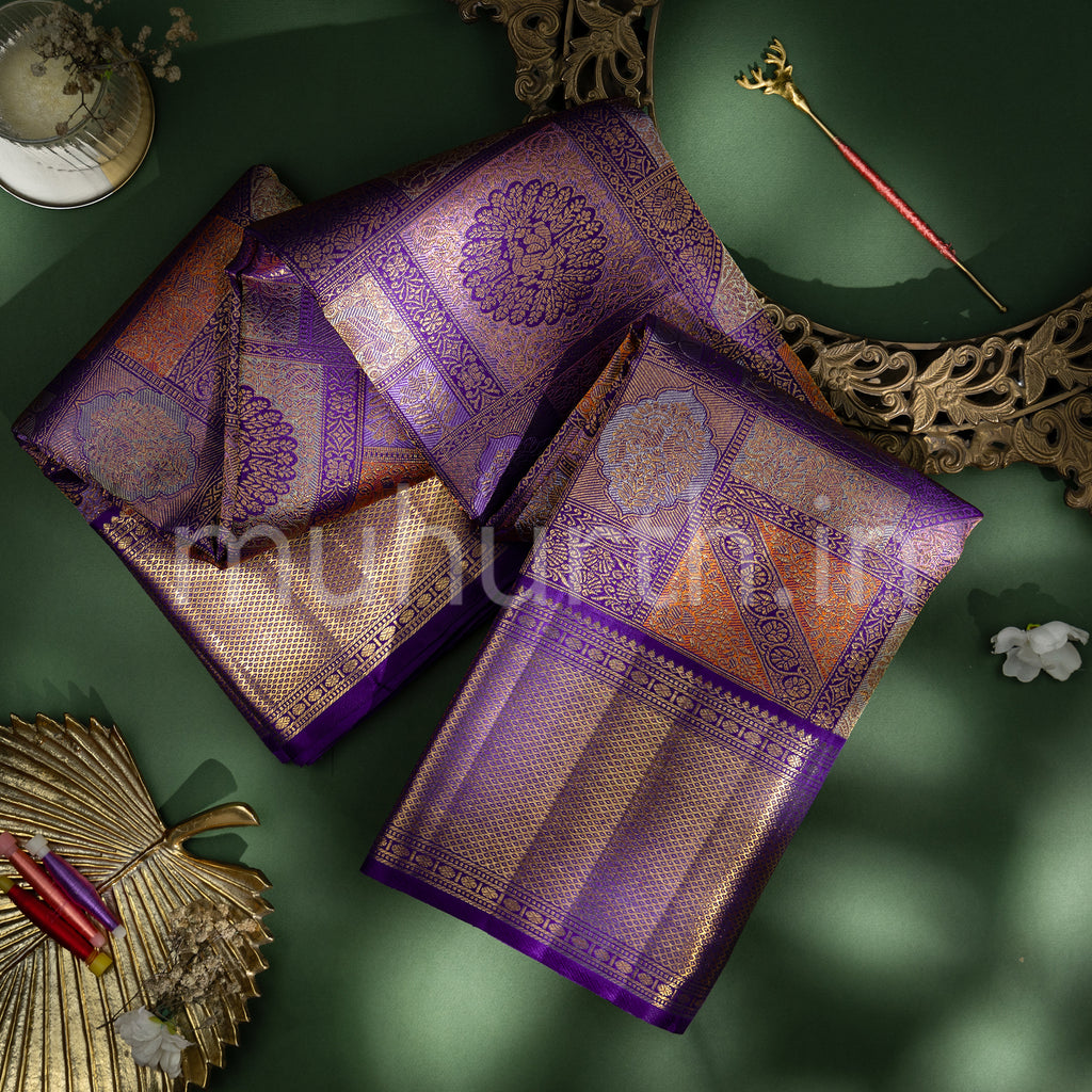 Kanjivaram Magenta Silk Saree