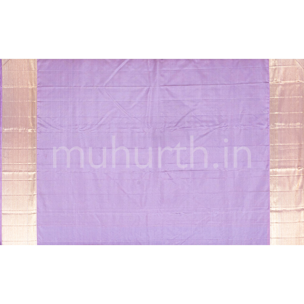 Sea Green Kanjivaram Silk Saree with Lavender