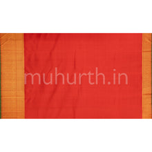 Load image into Gallery viewer, Kanjivaram Pure Zari Green Silk Saree with Bright Red