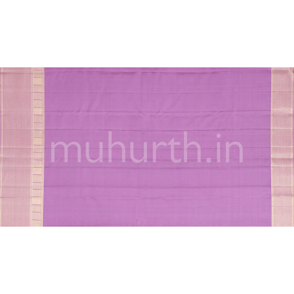 Ananda Blue Kanjivaram Silk Saree with Lavender