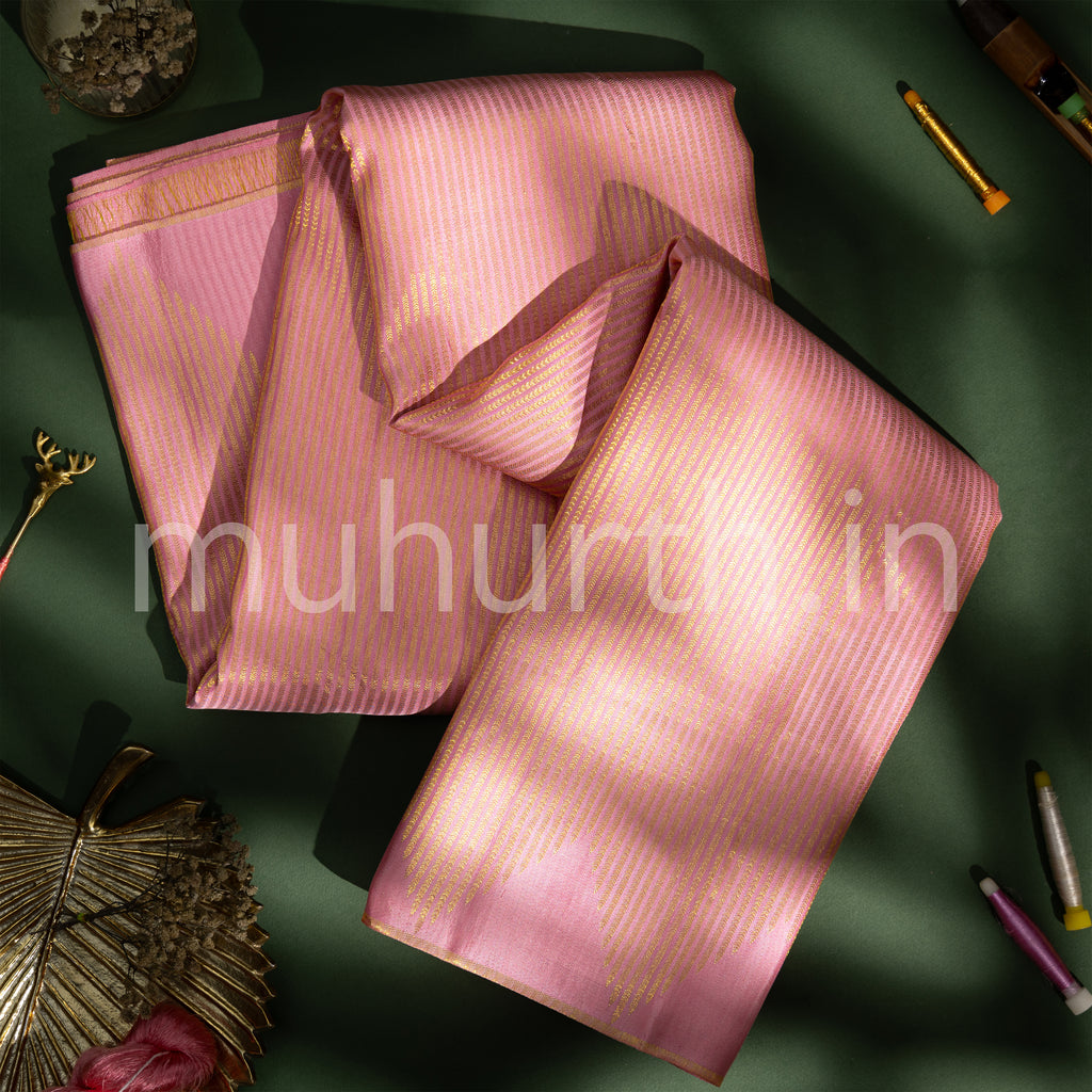 Baby Pink Kanjivaram Silk Saree