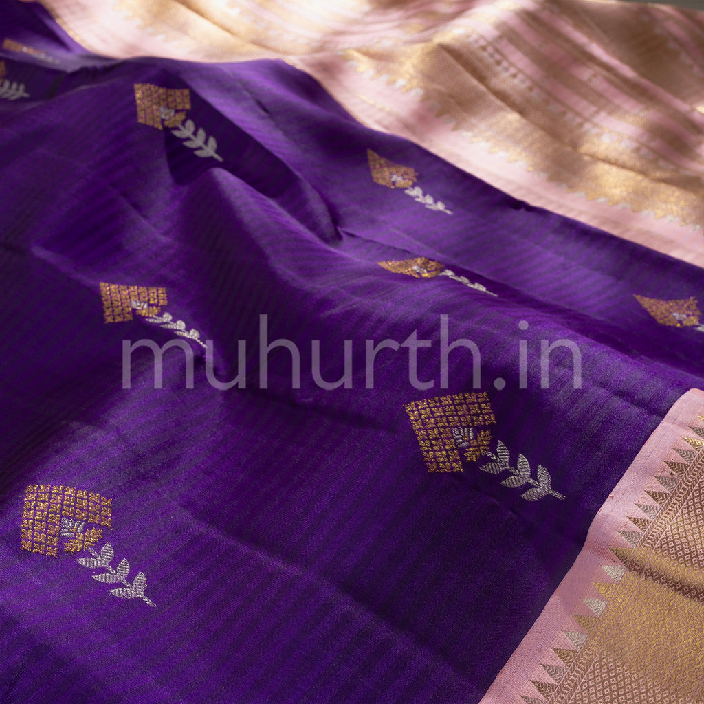 Meenakshi Kanjivaram Silk Saree with Pink