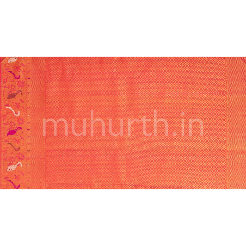 Pastel Pink Kanjivaram Silk Saree with Rose