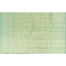 Load image into Gallery viewer, Off-White Kanjivaram Silk Saree with Sea Green