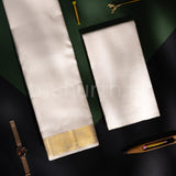 Premium Off-White Pure Silk Dhoti with Angavastram