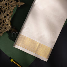 Load image into Gallery viewer, Premium Off-White Pure Silk Dhoti with Angavastram