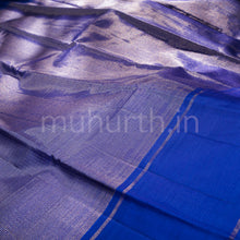 Load image into Gallery viewer, Blue Pure Kanjivaram Silk Saree