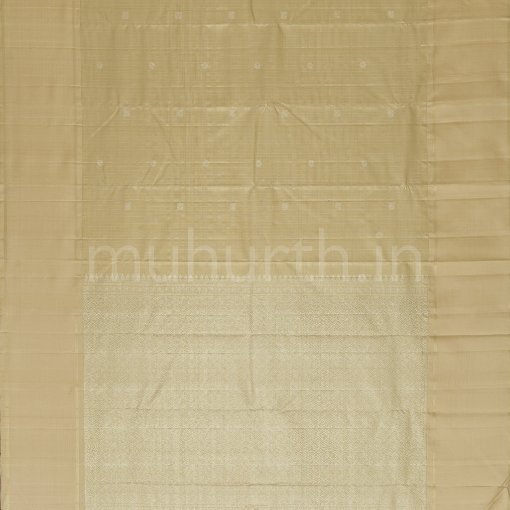 Off-White Pure Kanjivaram Silk Saree