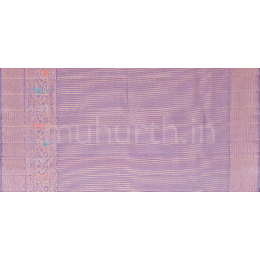 Rama Blue Meenakari Pure Kanjivaram Silk Saree with Lavender