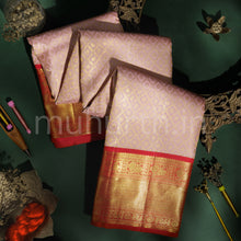 Load image into Gallery viewer, Light Pink Pure Kanjivaram Silk Saree with Bright Red