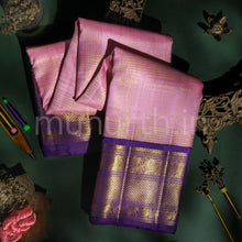 Load image into Gallery viewer, Pink Kora Kanjivaram Silk Saree with Meenakshi