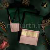 Green Pure Kanjivaram Silk Saree with Sandal