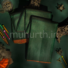 Load image into Gallery viewer, Green Pure Kanjivaram Silk Saree