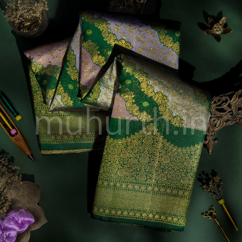 Green Luxury Rangkat Pure Kanjivaram Silk Saree