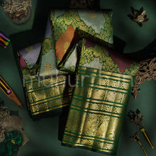 Load image into Gallery viewer, Green Luxury Rangkat Kanjivaram Silk Saree