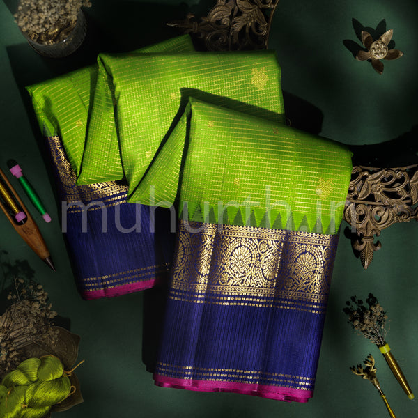 Alli Pure Kanjivaram Silk Saree with Vijaya