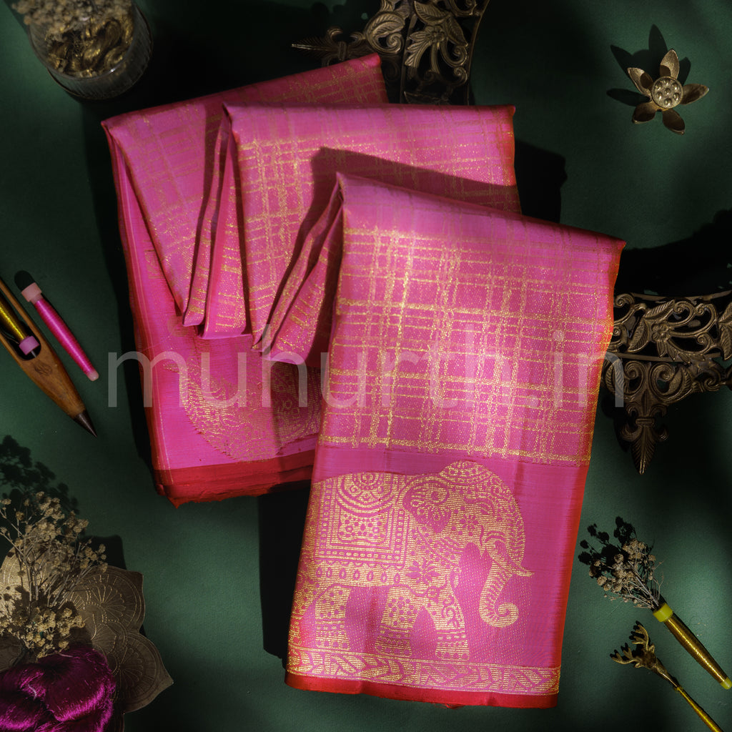 Pink Pure Kanjivaram Silk Saree   