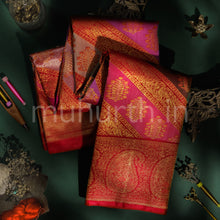 Load image into Gallery viewer, Bright Red Luxury Rangkat Pure Kanjivaram Silk Saree