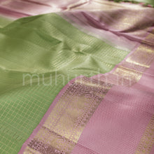 Load image into Gallery viewer, Elaichi Pure Zari Kanjivaram Silk Saree with Light Pink