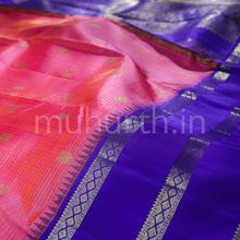 Load image into Gallery viewer, Hot Pink Pure Kanjivaram Silk Saree with Violet