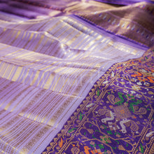 Load image into Gallery viewer, Lavender Veldhari Kanjivaram Silk Saree with Meenakshi