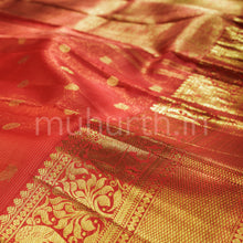 Load image into Gallery viewer, Bridal Red Vaira Oosi Kanjivaram Silk Saree