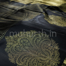 Load image into Gallery viewer, Black Pure Kanjivaram Silk Saree