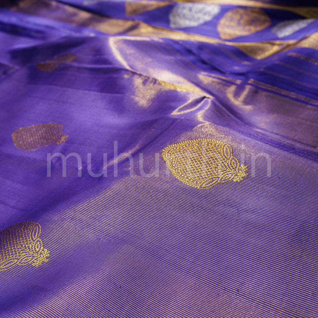 Violet Pure Kanjivaram Silk Saree