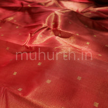 Load image into Gallery viewer, Bright Red Pure Zari Tissue Kanjivaram Silk Saree