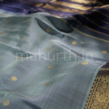 Load image into Gallery viewer, Grey Pure Kanjivaram Silk Saree with Vijaya