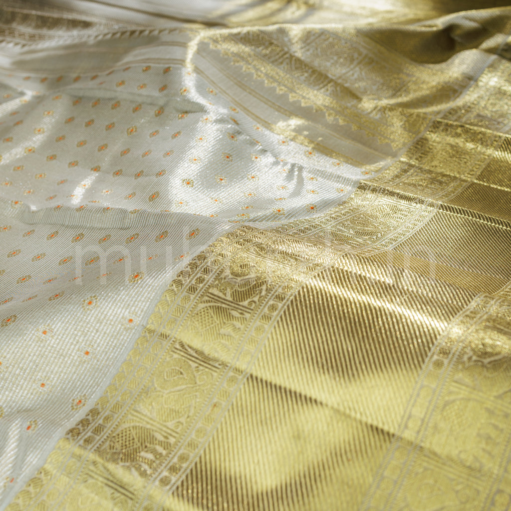 Off White Tissue Kanjivaram Silk Saree