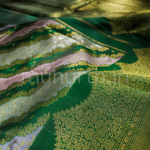 Load image into Gallery viewer, Green Luxury Rangkat Pure Kanjivaram Silk Saree