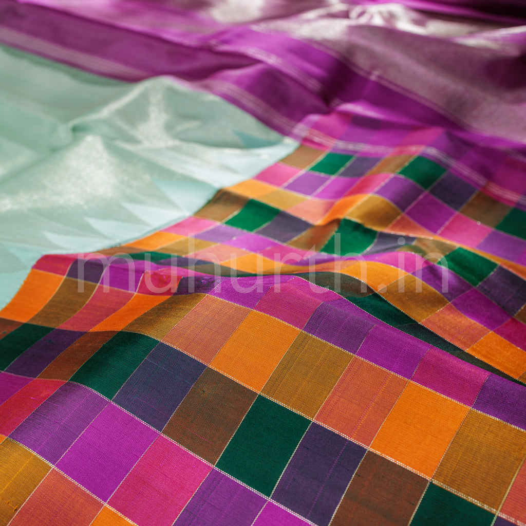 Rexona 8 Kol Kanjivaram Silk Saree with Paalum Pazhamum Checks