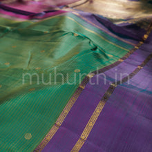 Load image into Gallery viewer, Elai Pacchai Green Pure Kanjivaram Silk Saree with Magenta