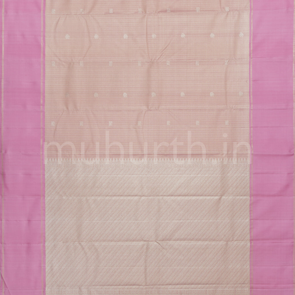 Baby Pink Pure Kanjivaram Silk Saree with Pink